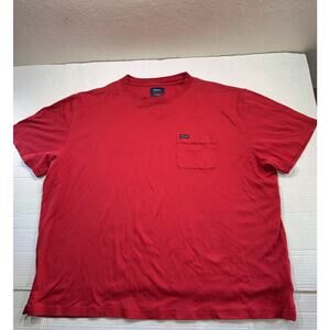 Faconnable Mens Short Sleeve Crewneck Single Pocket 100% Cotton Tee XXL Red